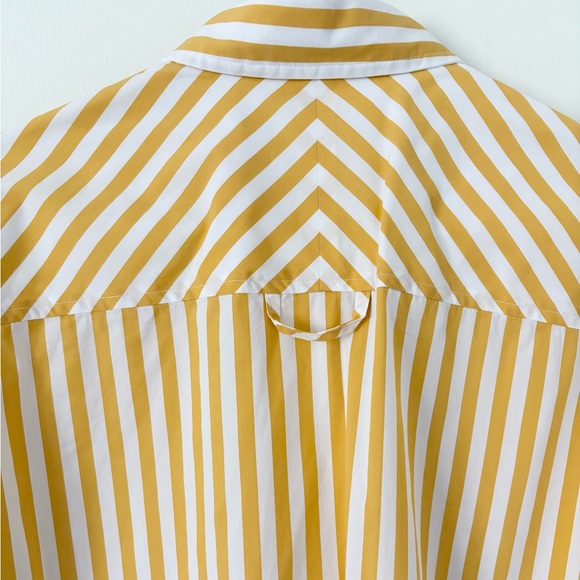 AYR Yellow White The Deep End Oversized Cotton Striped Button Down Shirt Size XS - Picture 11 of 13